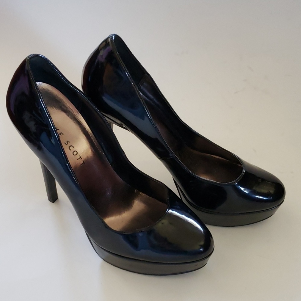 Blake Scott black patent leather platform shoes